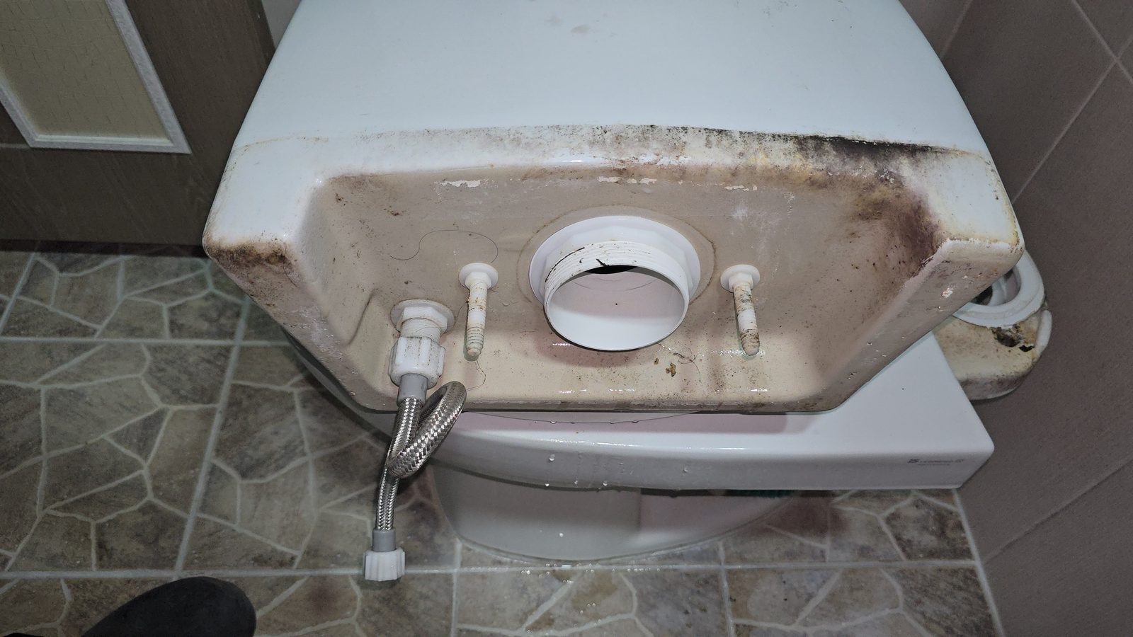 김해 활천동 변기 하단 물때와 곰팡이